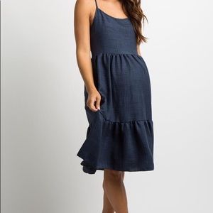PinkBlush Maternity tie-back tiered dress